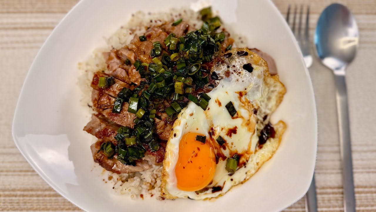 How to Make Scallion Oil Pork Chop with Rice 🍚🍖✨