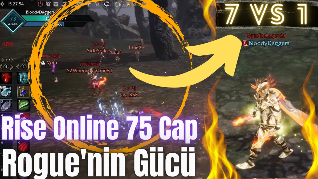 Rise Online | 73 Level Bir Asas Artık 7 vs 1 Atabilirmi ? | Asasların Gözü Aydın SOLO PK Lezzeti !