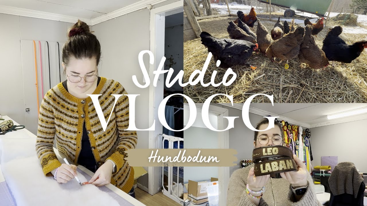 Studiovlogg 10 | Träffa några av gårdens djur ♥ Syr halsband och packar beställningar