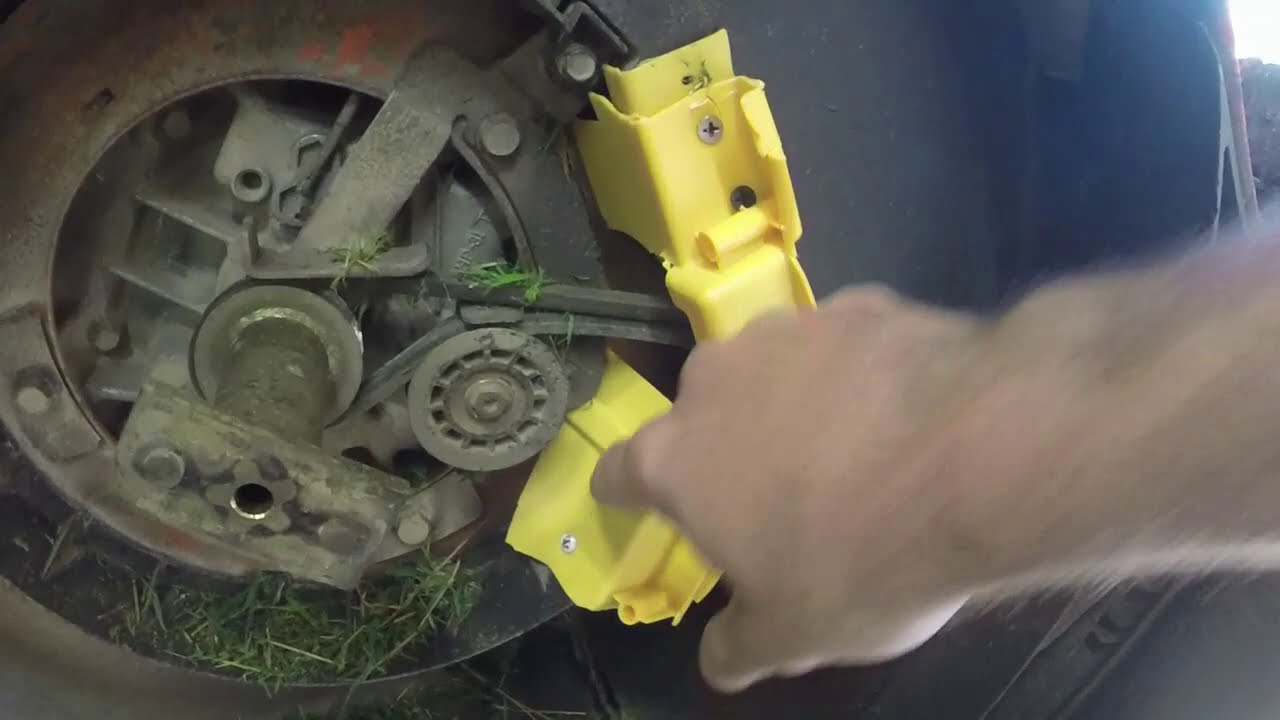 Husqvarna RWD self propel mower throws belt- making a poor cover design better