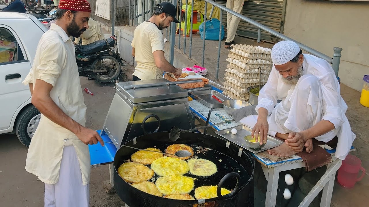 ALMOND EGG Malpua Recipe | Famous Aslam Bhai Egg Malpura Making | Hussainabad Food Street