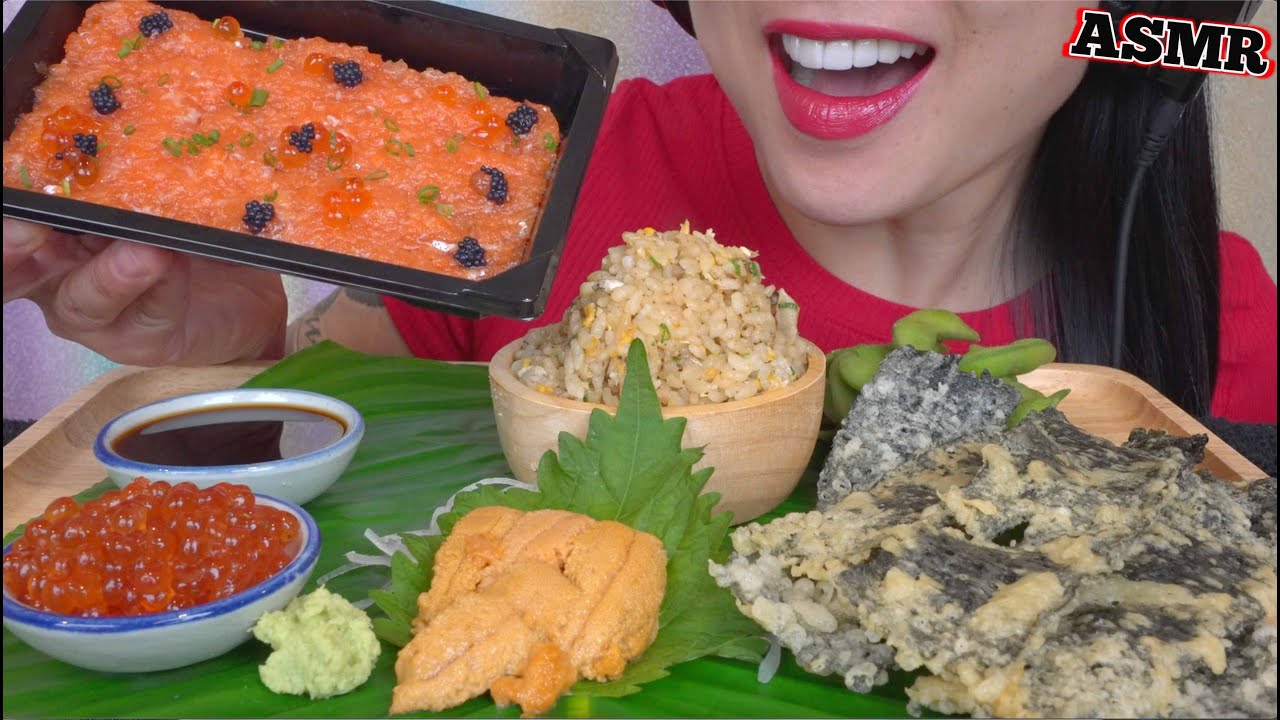 ASMR NEW WAY TO EAT SUSHI (CRUNCHY EATING SOUNDS) LIGHT WHISPERS | SAS-ASMR