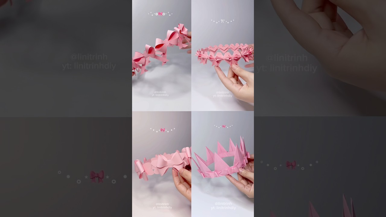 My favorite pink bow crowns #crown #papercraft #origami
