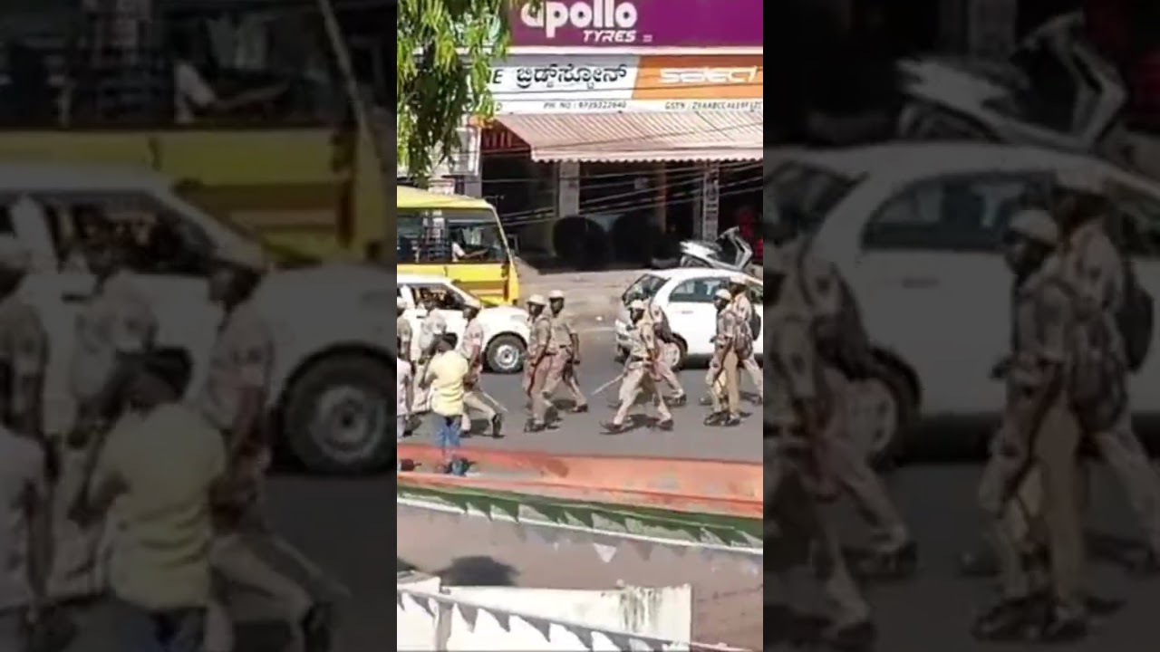 police in action in bagalkot