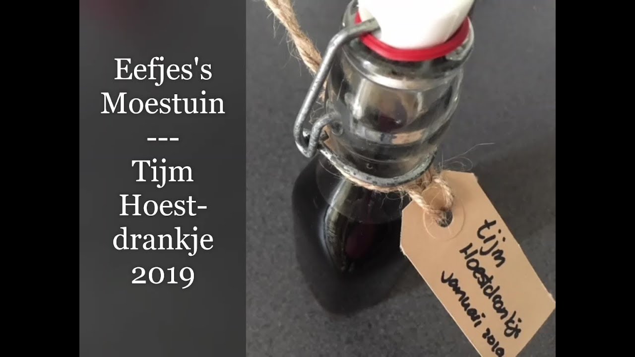 Hoestdrankje van Tijm gemaakt, 2019
