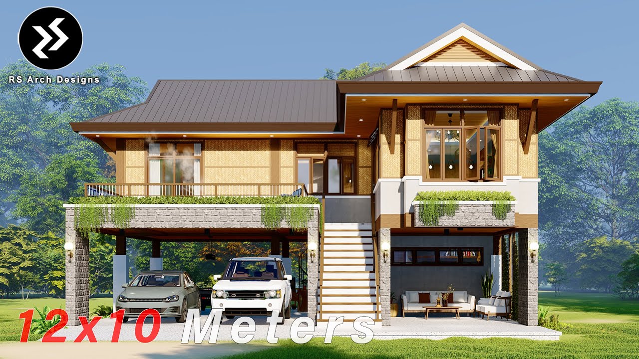 Elevated Native House | Modern Bahay Kubo with 3 Bedrooms | Amakan House Design | 12x10 Meters
