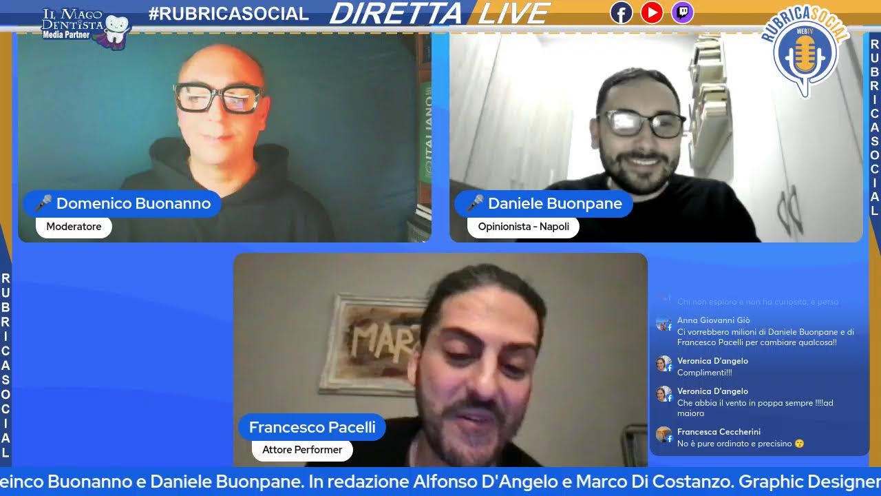 Diretta * Live - Ospite Francesco Pacelli. Attore Performer