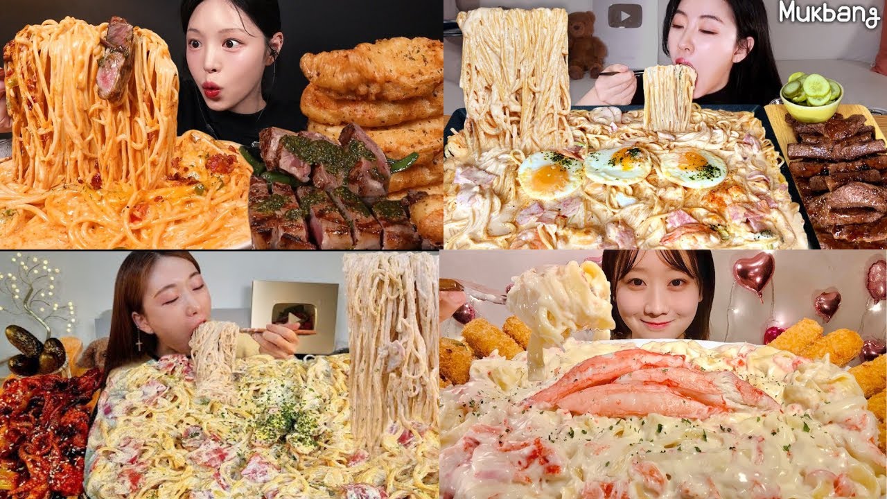 white sauce pasta eating challenge  🌶️ 🌶️  white sauce pasta challenge asmr