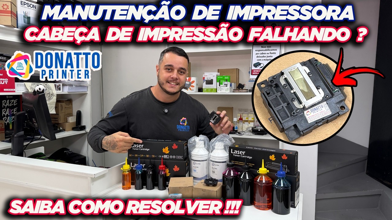 MANUTENÇÃO DE IMPRESSORA! CABEÇA DE IMPRESSÃO FALHANDO? DONATTO PRINTER