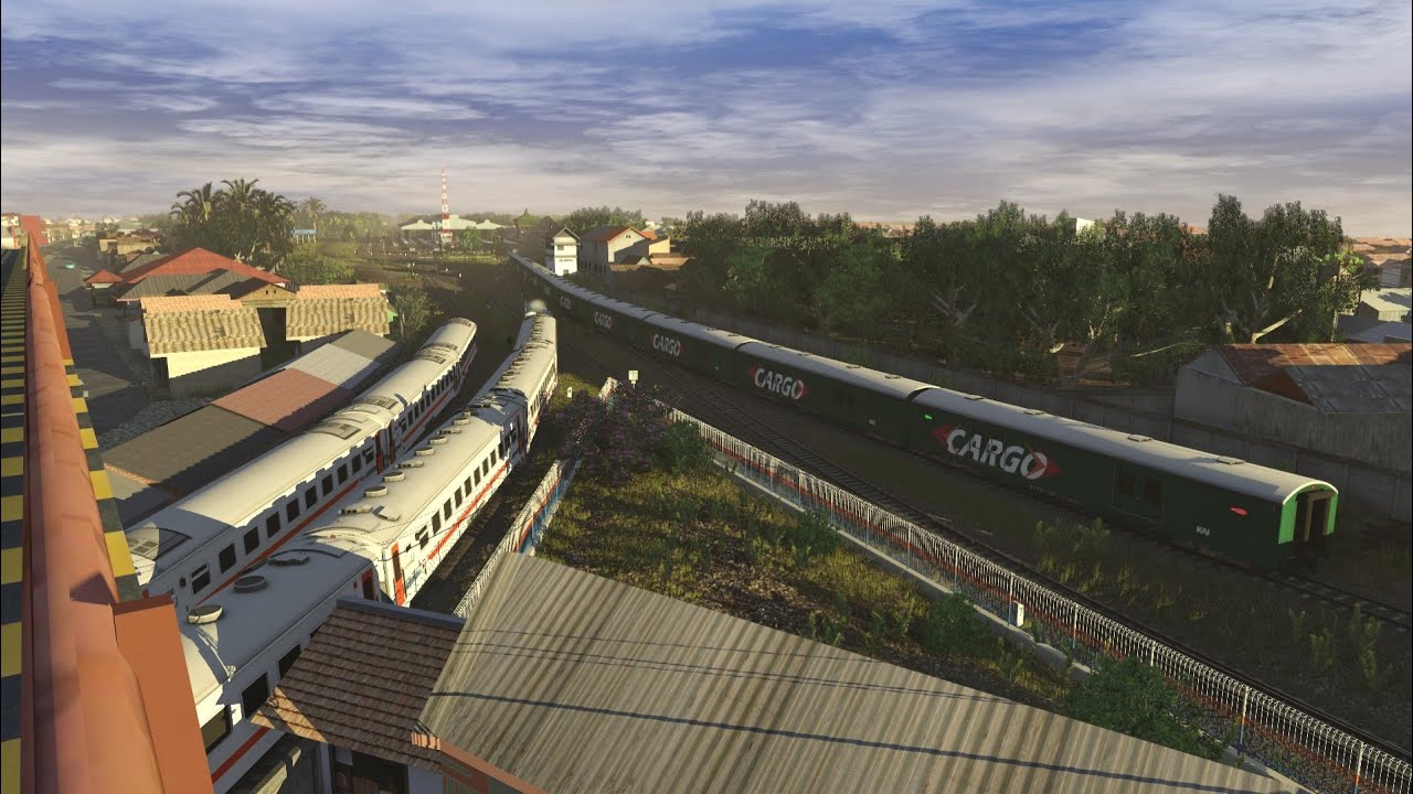 Kesibukan Aktivitas Kereta Api Stasiun Cikampek || Trainz Simulator Indonesia.