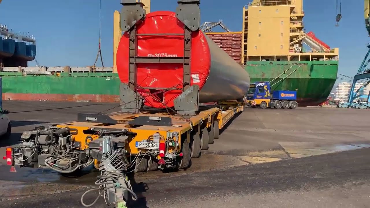 Wind turbine tower transport & storage in Durres Albania