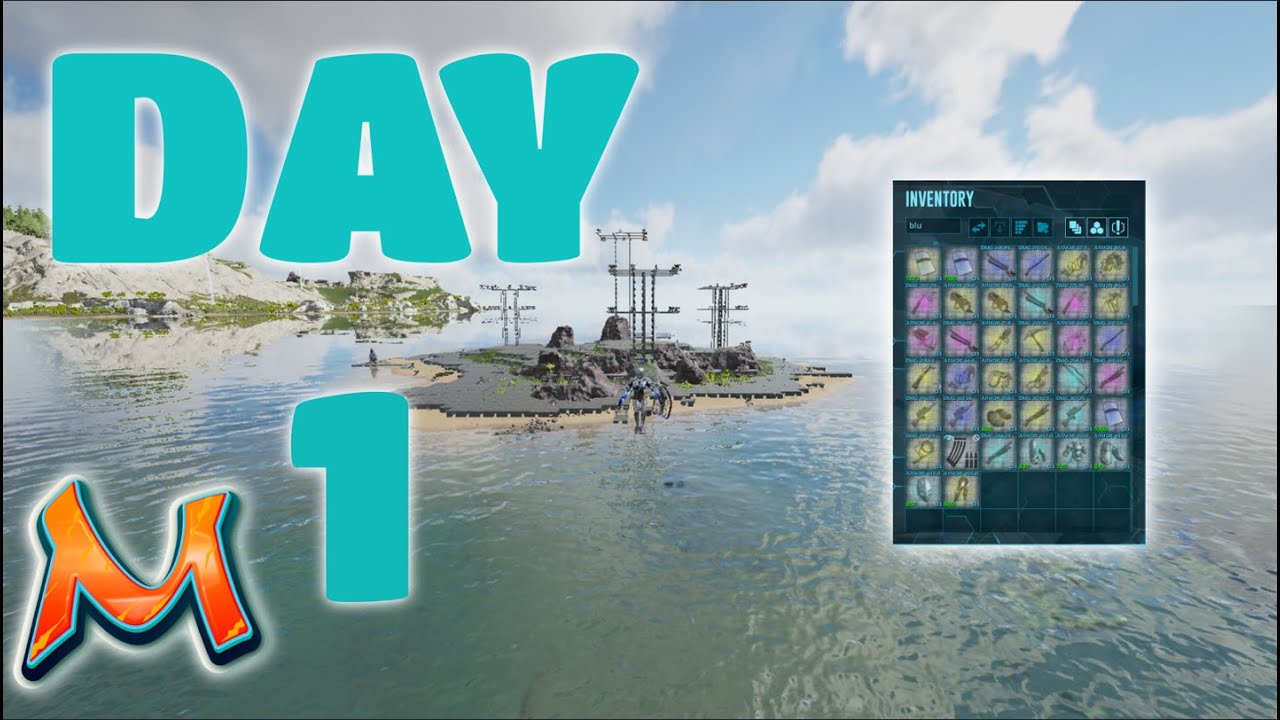 CLAIMING A WHOLE ISLAND AND GETTING CRAZY BPS ON DAY 1 - MESA SOLO - ARK SURVIVAL EVOLVED