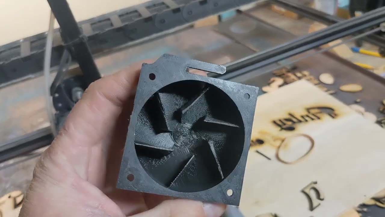Longer Ray5 20w Laser:  Adding custom fan ducts to the module to allow the use of an air filter