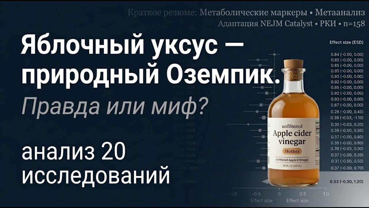 Яблочный уксус и метаболизм: проверяем громкие цифры на реальных исследованиях