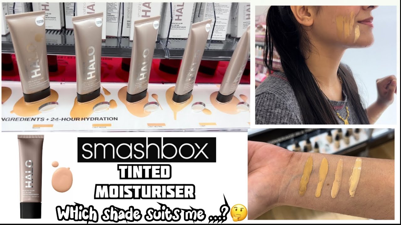 Smashbox halo tinted moisturizer review || All shades swatches || MINI size 1500/- only 😍