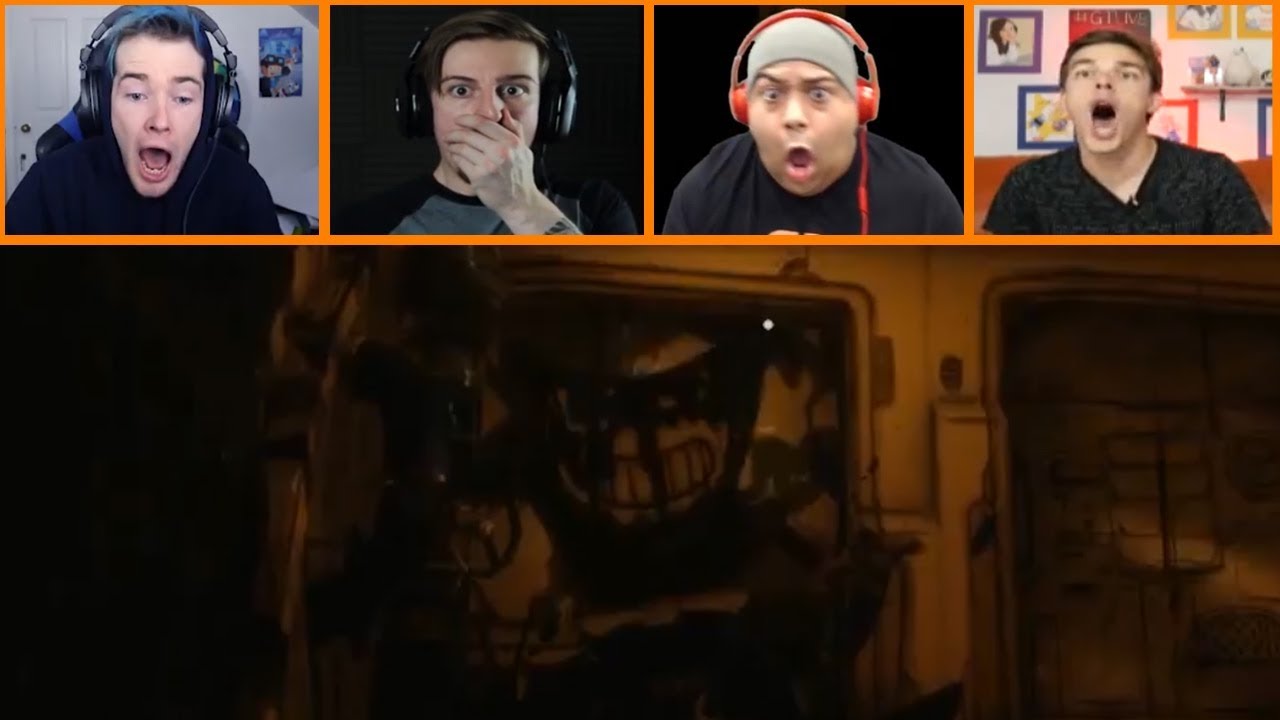 Let's Players Reaction To Seeing/Being Chased By The Ink Demon | BATIM Chapter 3