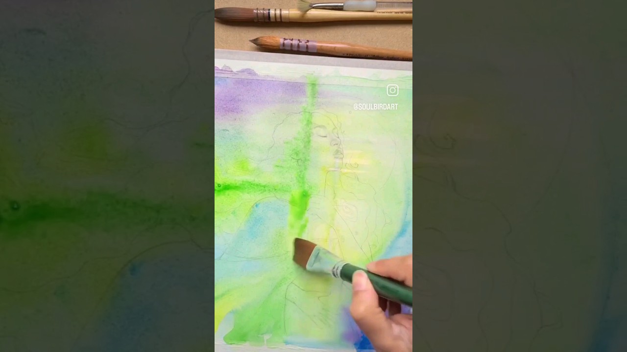 Let's make a mess 🎨 #watercolor #visionaryart #goddessart