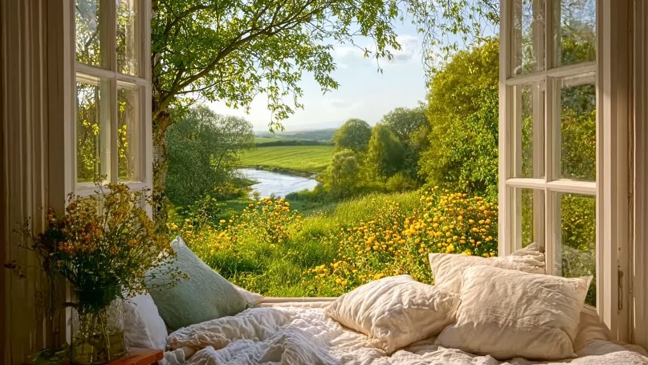 Spring Window ASMR 🌸 Calming Birdsong & Countryside Ambience for Immediate Stress, Anxiety Reduction