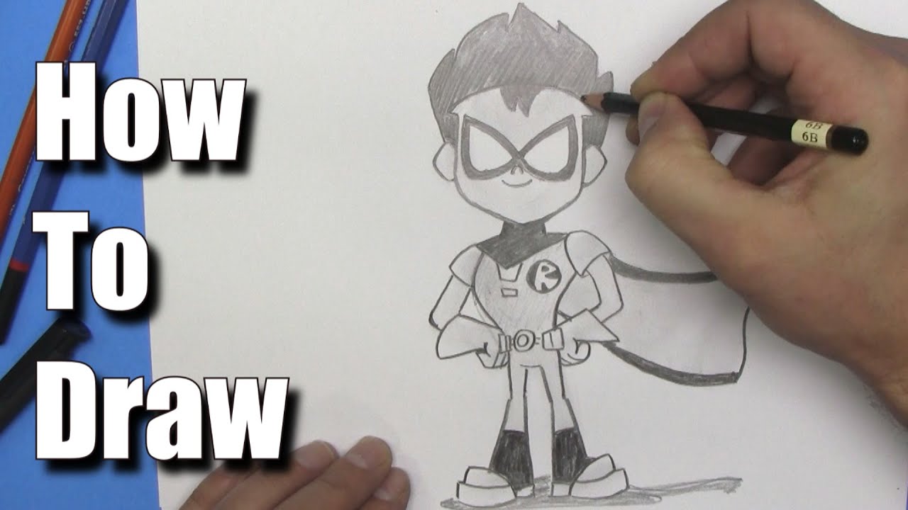 How To Draw Robin From Teen Titans Go! - Step By Step