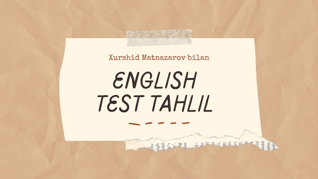 Abituriyent 2024 — English test tahlil