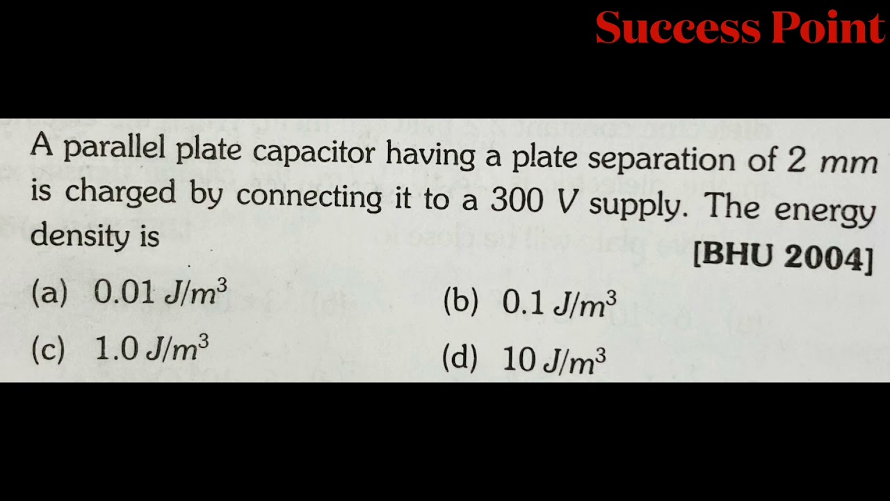 A parallel plate capacitor having a plate separation of 2 mm is charged by connecting it to a 300V