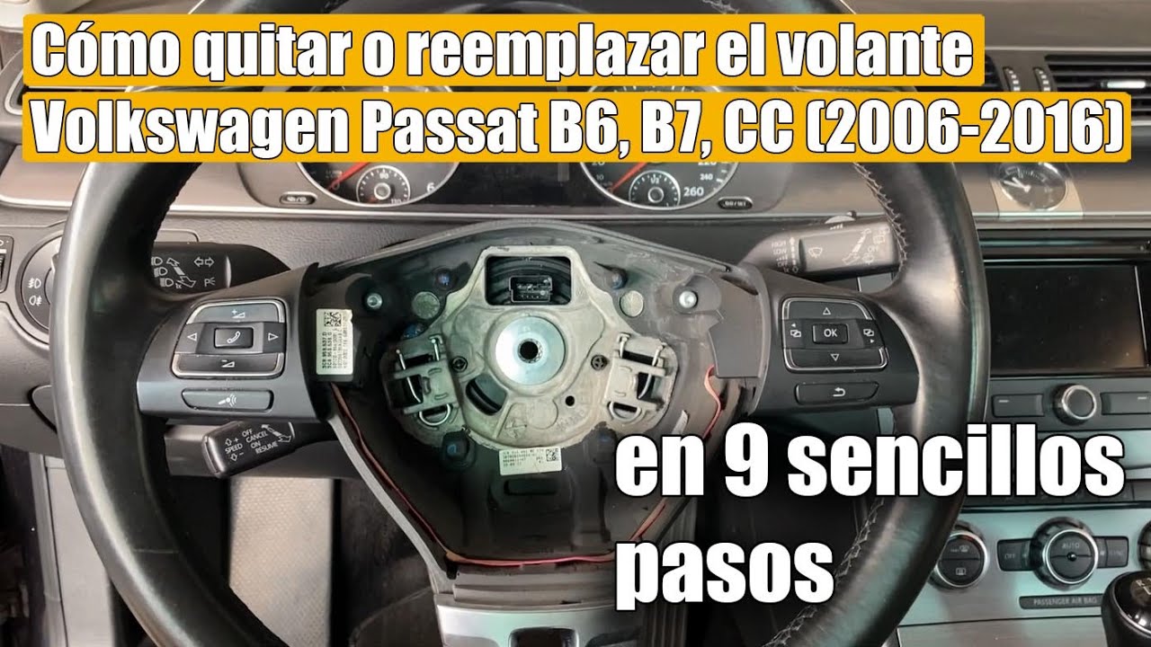 Cómo quitar o reemplazar el volante en VW Volkswagen Passat B6, B7, CC (2006-2016)