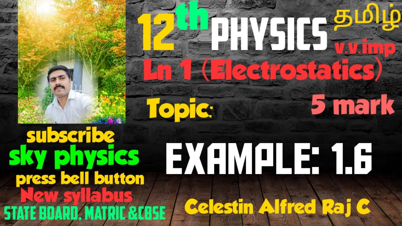 Example 1.6 ||Ln 1||Electrostatics||STD 12 Physics||Tamil||sky physics