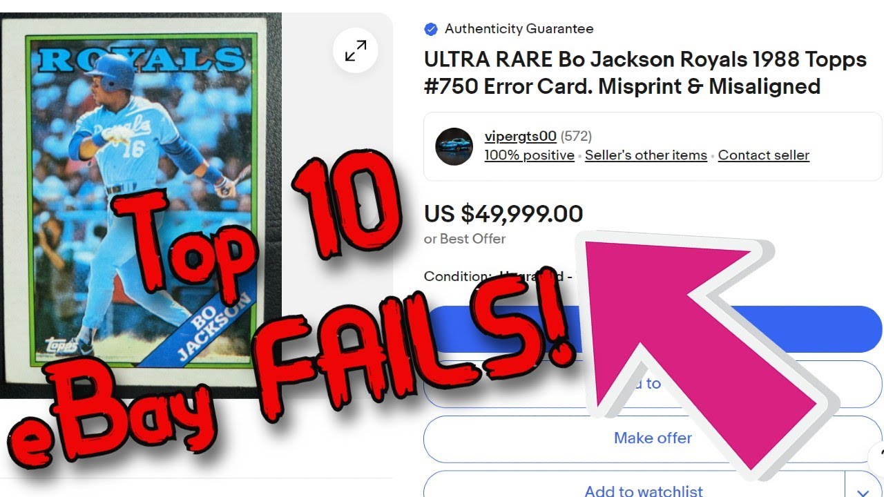 Top 10 Hilarious eBay Baseball Card Errors!
