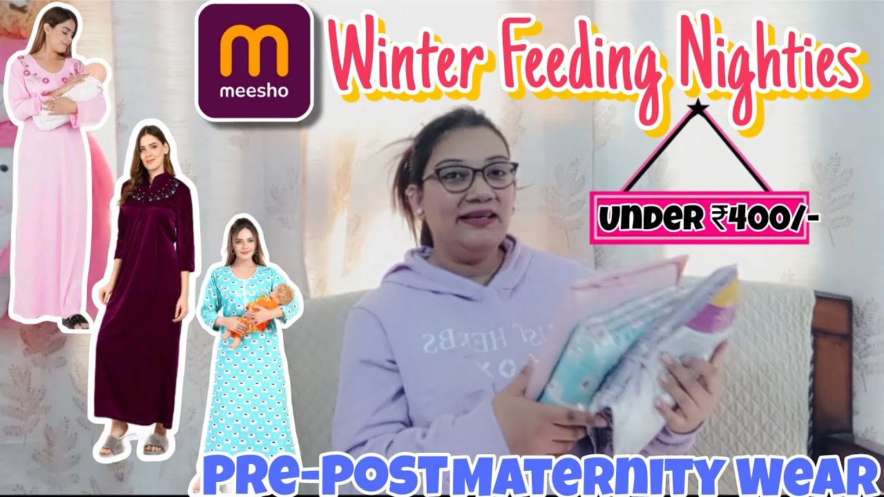 @Meesho Maternity Feeding Nighties For Winter's All Under 400/- ✨ My Honest Review worth it Or Not🤗