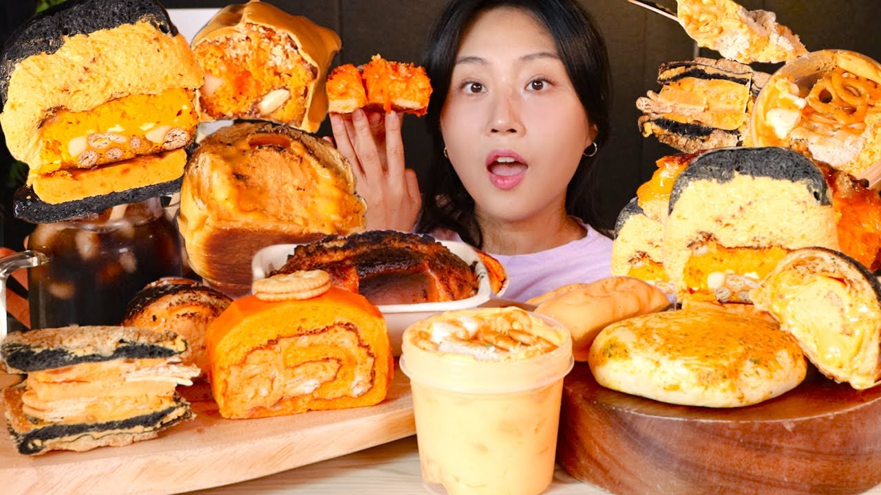MUKBANG) 빵욕심이 그득한 사람의 황치즈 디저트 먹방🧀🧡 Assorted Cheese Dessert real sound asmr eating