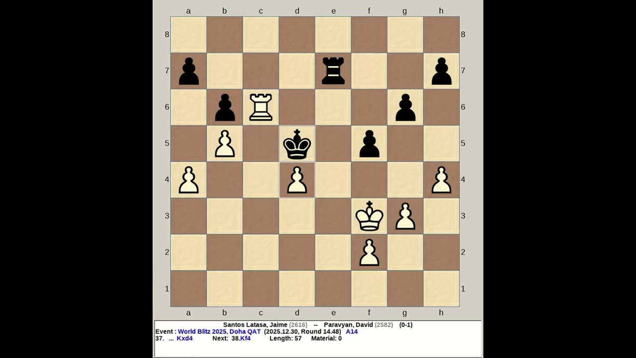 Santos Latasa, Jaime vs Paravyan, David | FIDE World Blitz Chess 2025, Doha Qatar