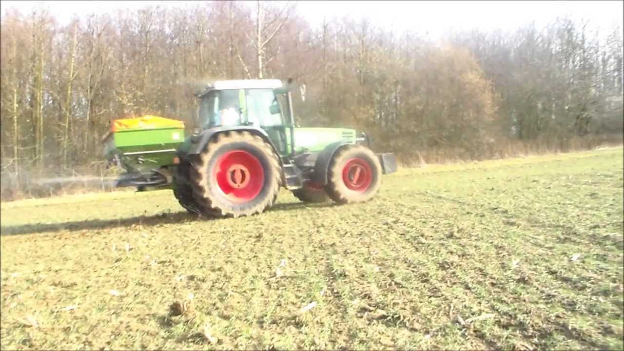 Fendt 515 streut Dünger 2013 * Sound *