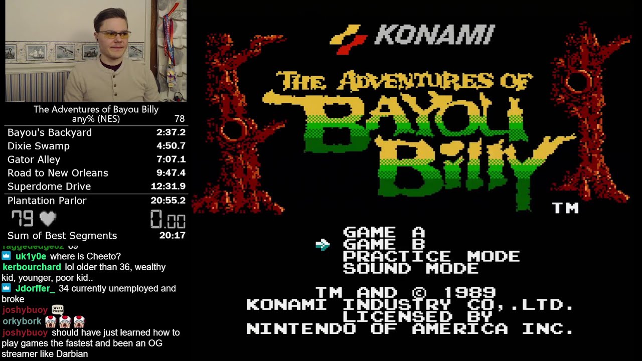 (20:37) The Adventures of Bayou Billy any% speedrun