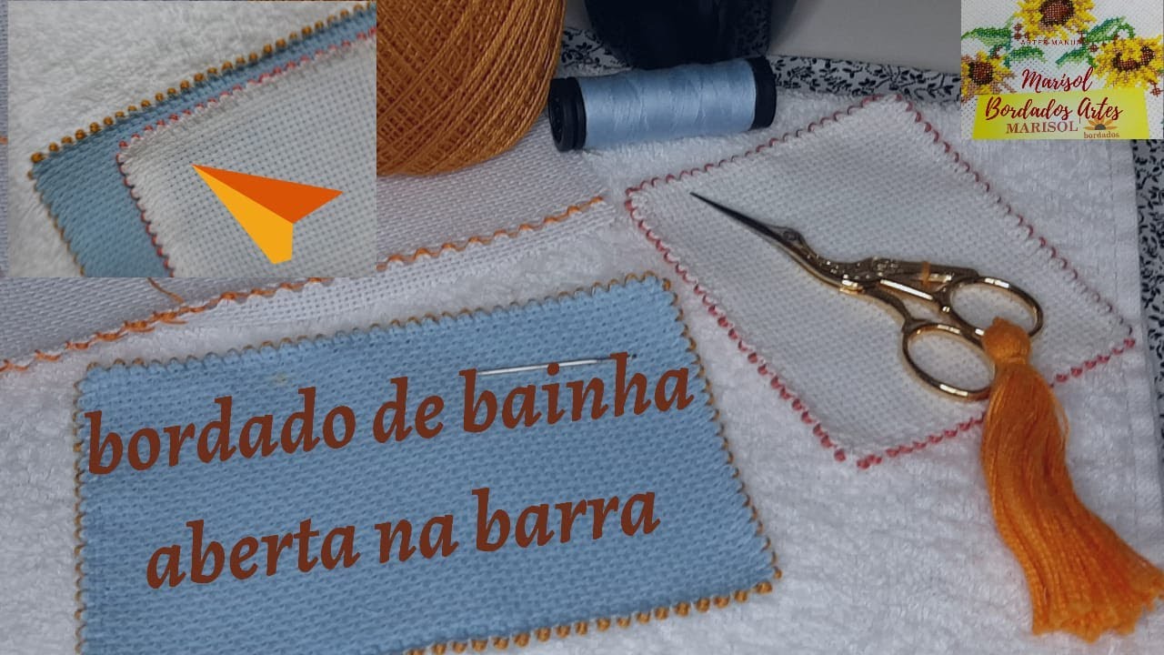 Bainha Aberta bordada na Barra . ( acabamento de bainha aberta no barrado)
