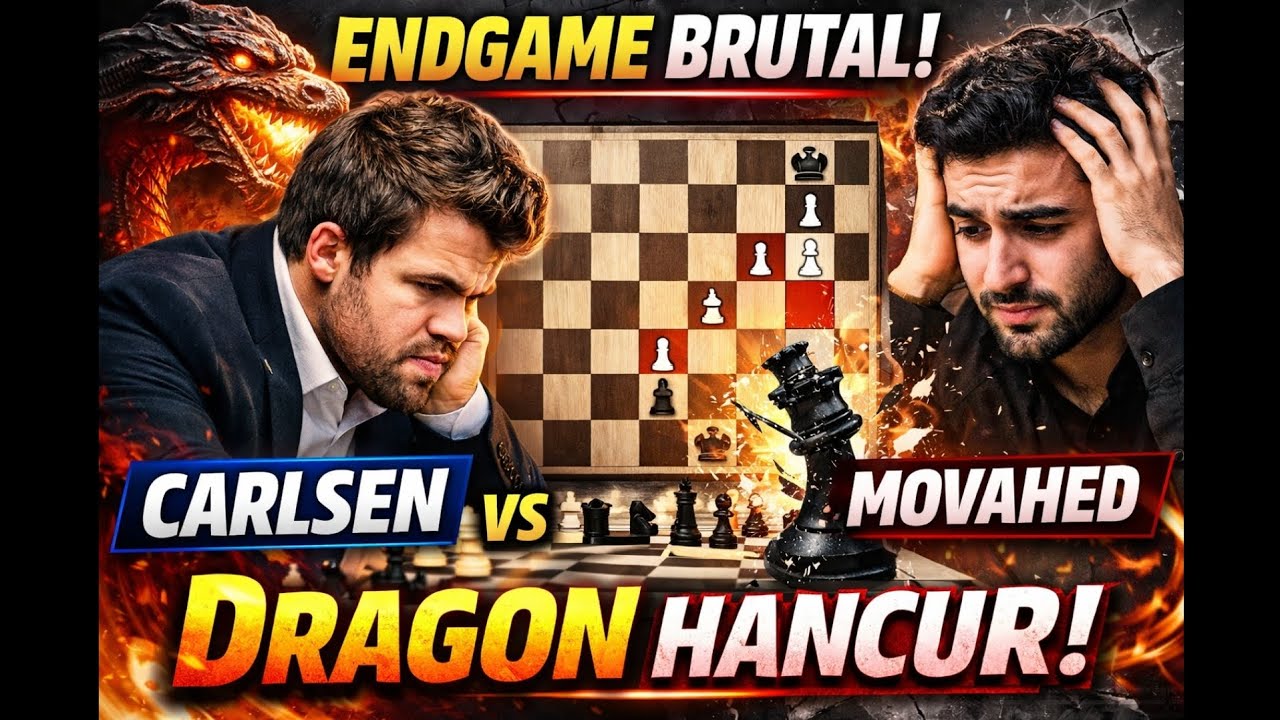 “Magnus Carlsen Hancurkan Pertahanan Movahed Secara Perlahan!”