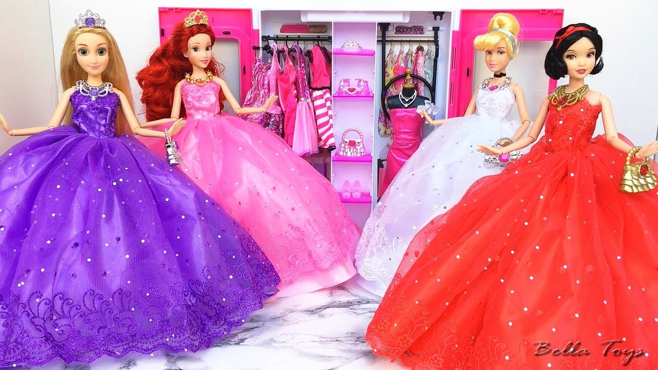 💖Кукла Барби платья💖Дисней Принцесса наряжаться💖Золушка Рапунцель чистый белый цвет Ariel Маленькая