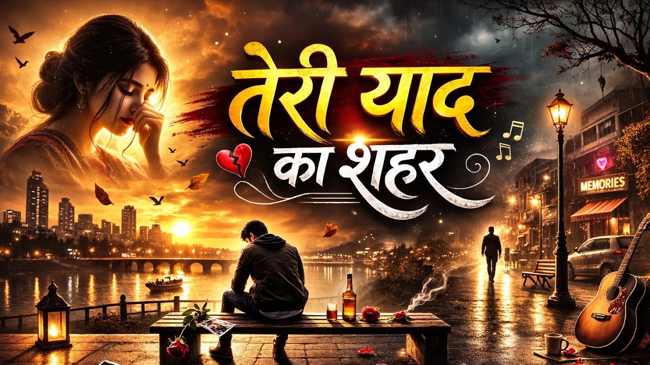 तेरी याद का शहर✨️💔 Hindi emotional song #hindisong #viralsong 