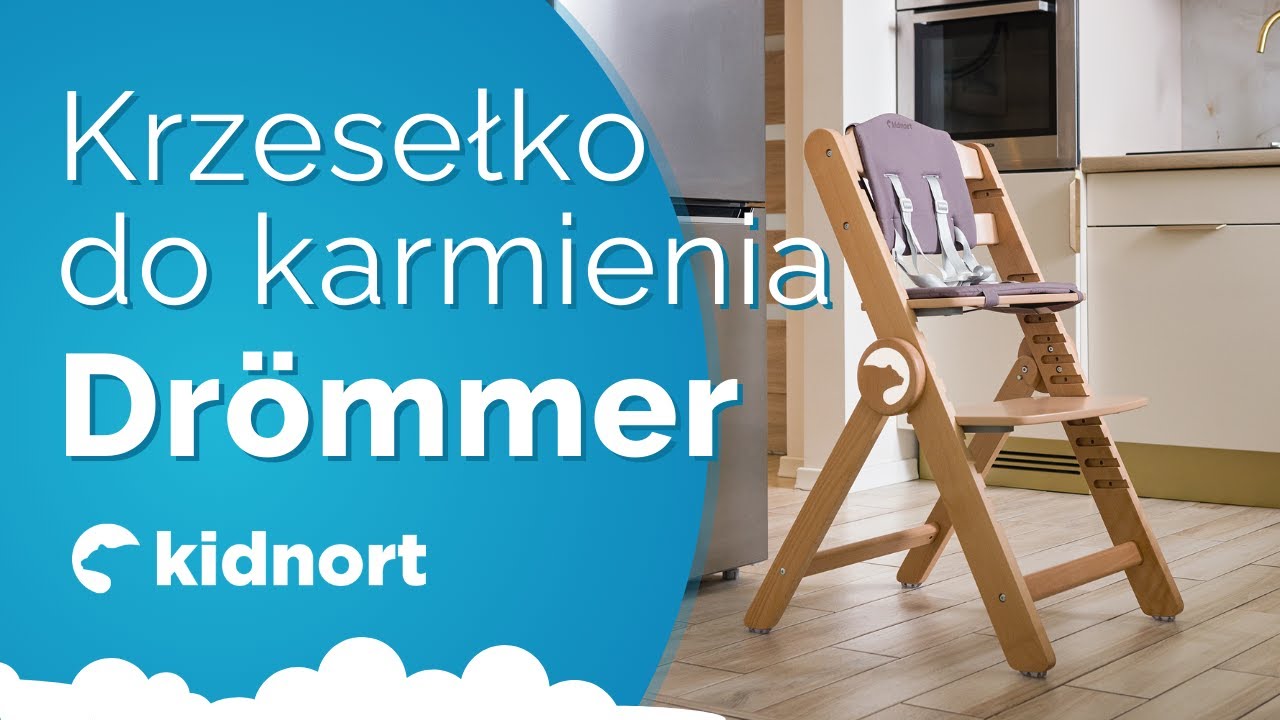 KIDNORT krzesełko do karmienia drewniane Drömmer