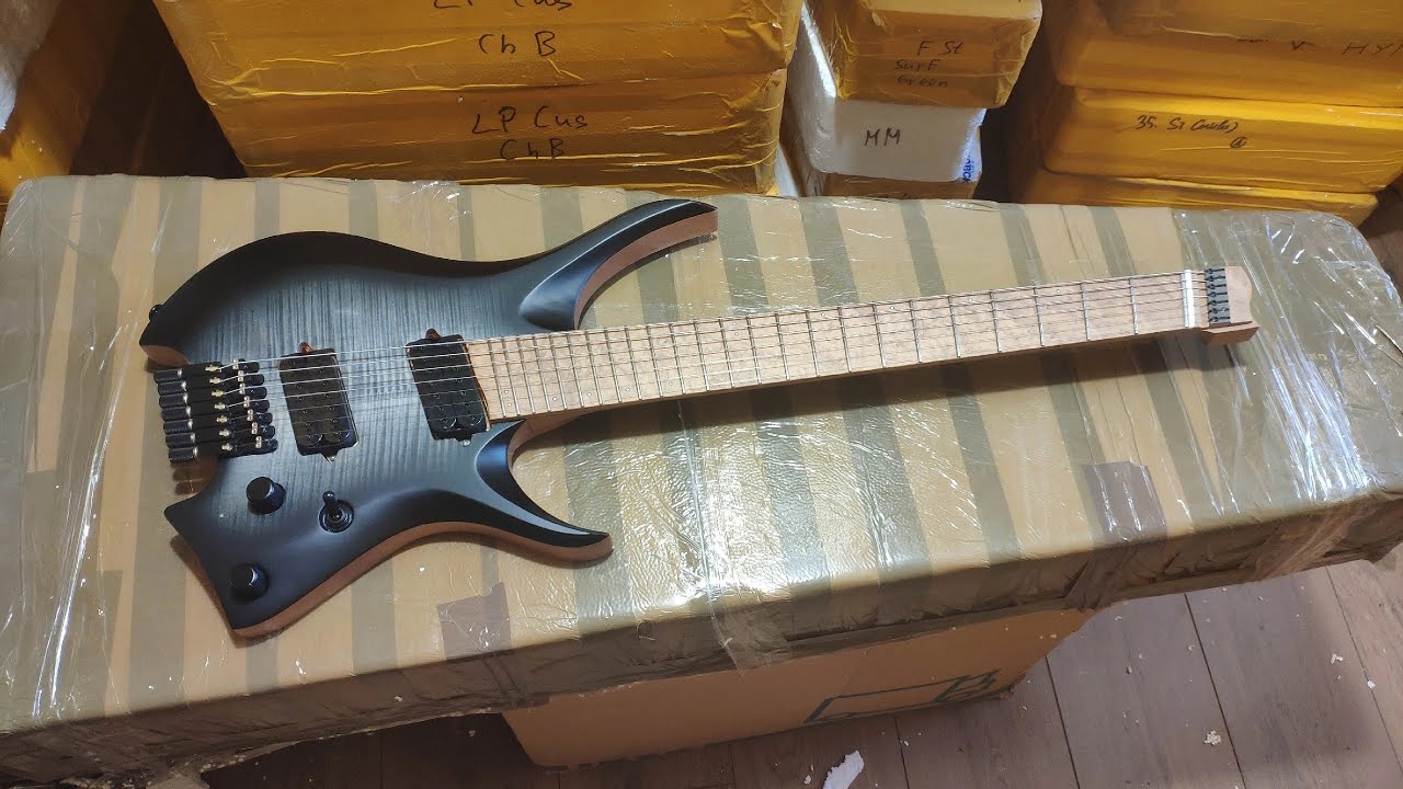 Обзор сборки семиструнной мультимензурной электрогитары NK-Guitars серый бёрст. Махагон.