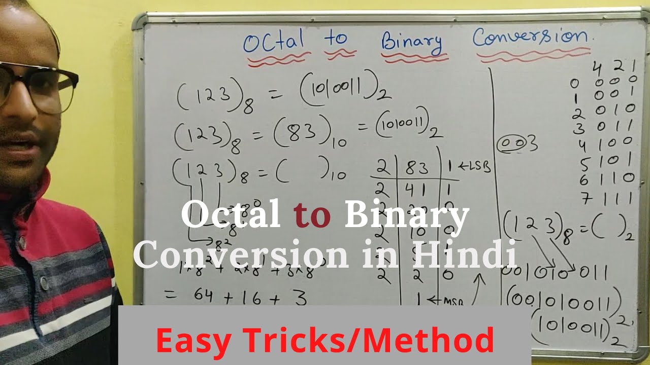 Octal to Binary conversion(Hindi) | Convert maths number system | Digital Electronics