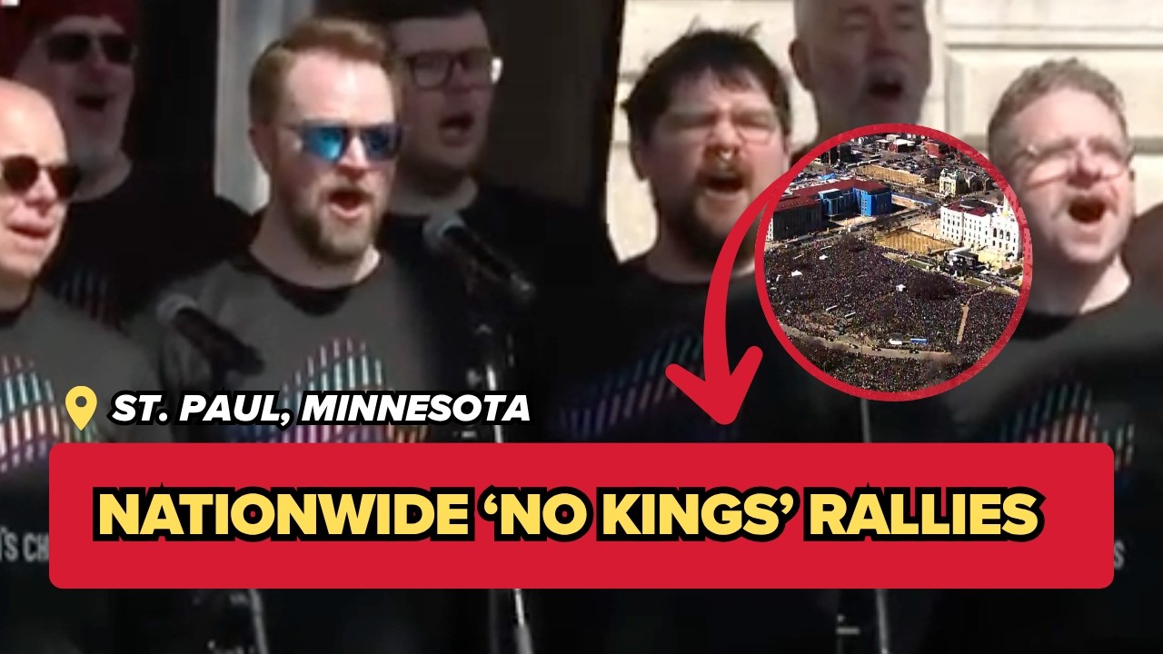 No Kings rally in St. Paul: Twin Cities Gay Men&rsquo;s Chorus takes the stage