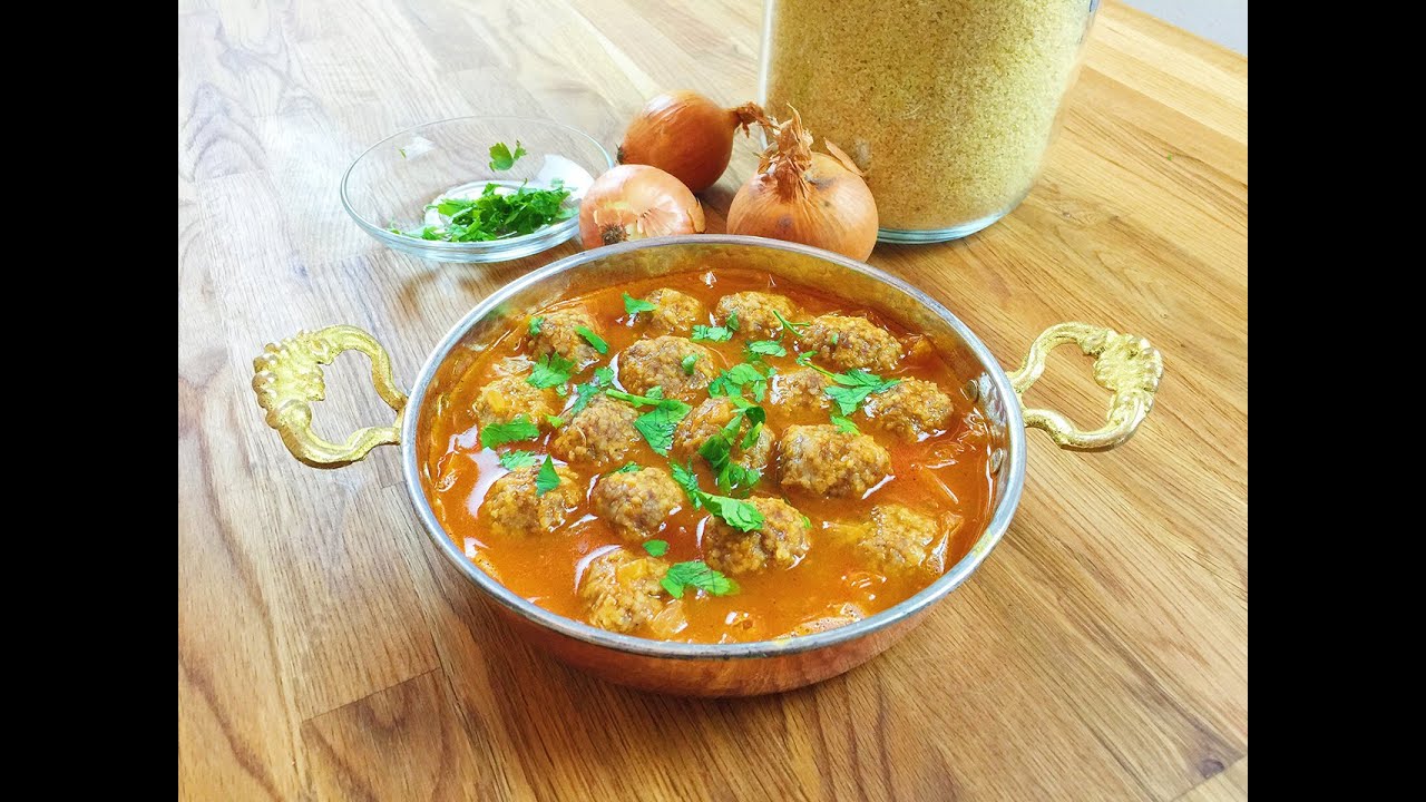 Türkisches Gericht - Sulu Köfte / Bulgur-Hackfleisch Frikadellen Suppe