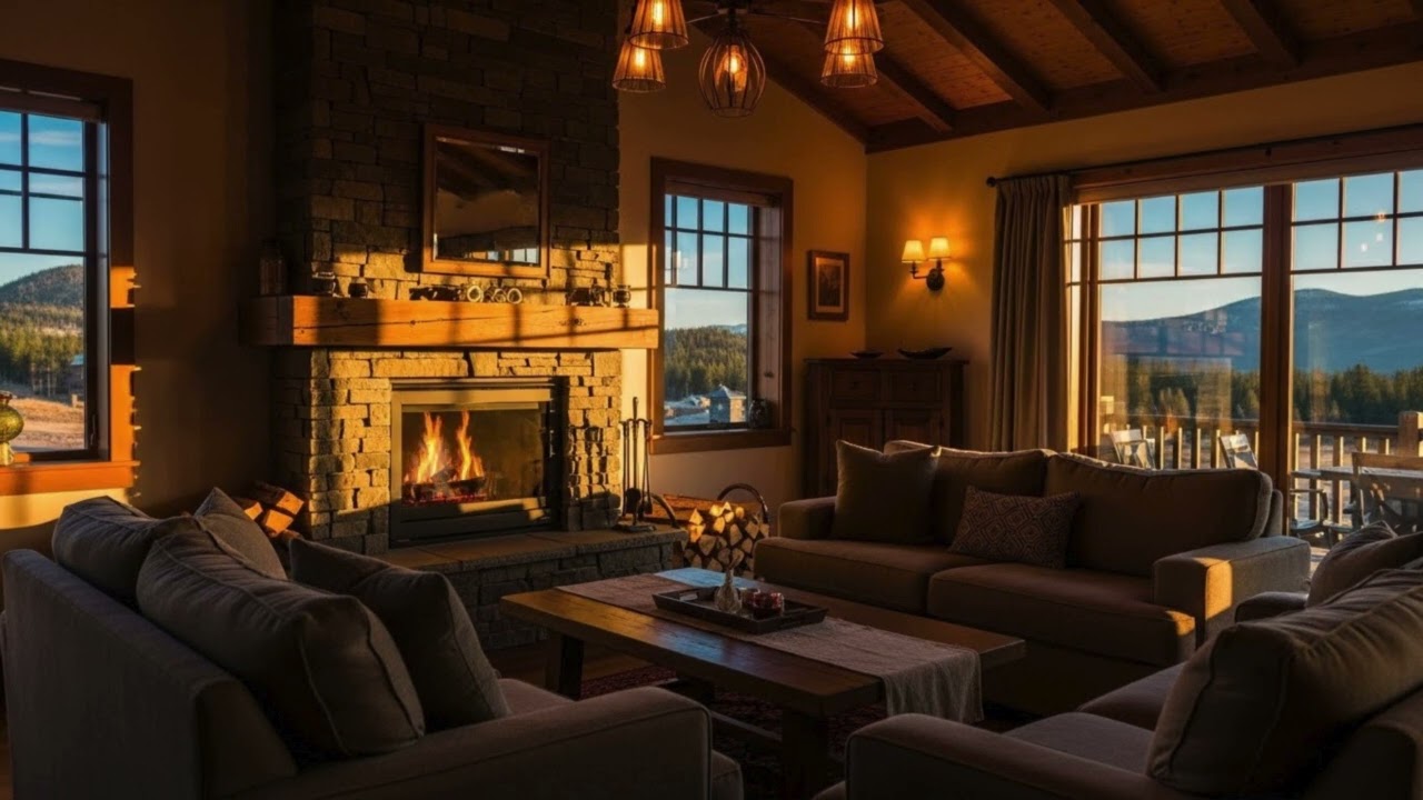 Snowy Winter Jazz Café ❄️ Soft Piano & Fireplace Ambience for Deep Focus