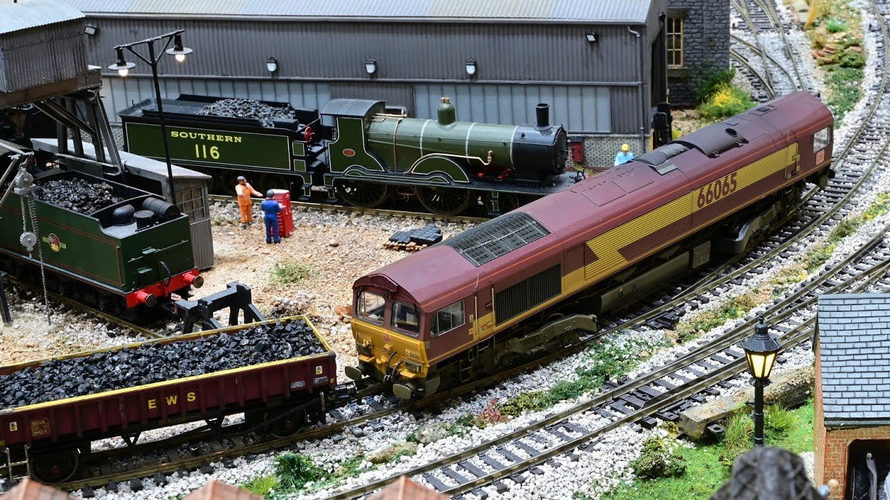 EWS 66065 pulling Coalfish Wagons.