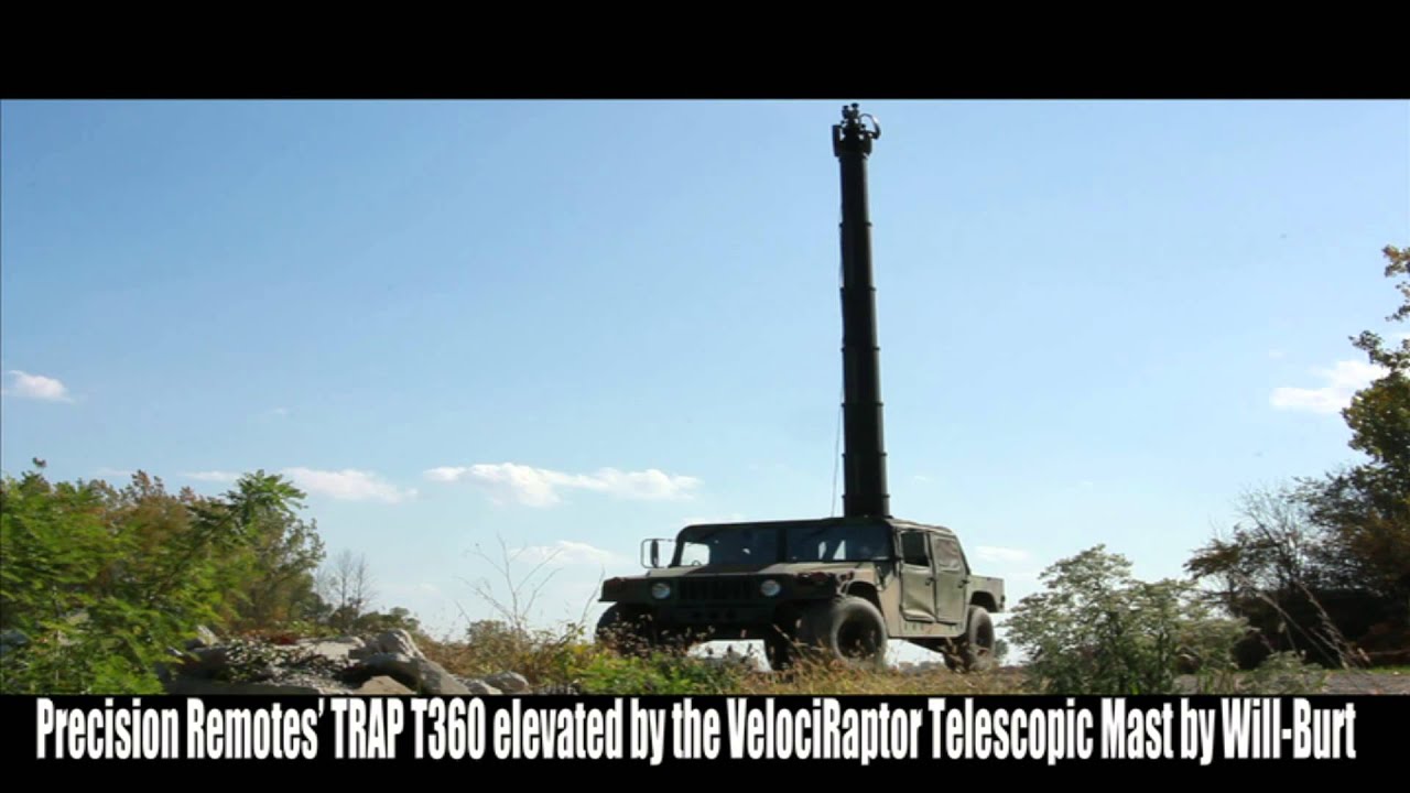 Precision Remotes' TRAP T360 elevated by the VelociRaptor Telescopic Mast