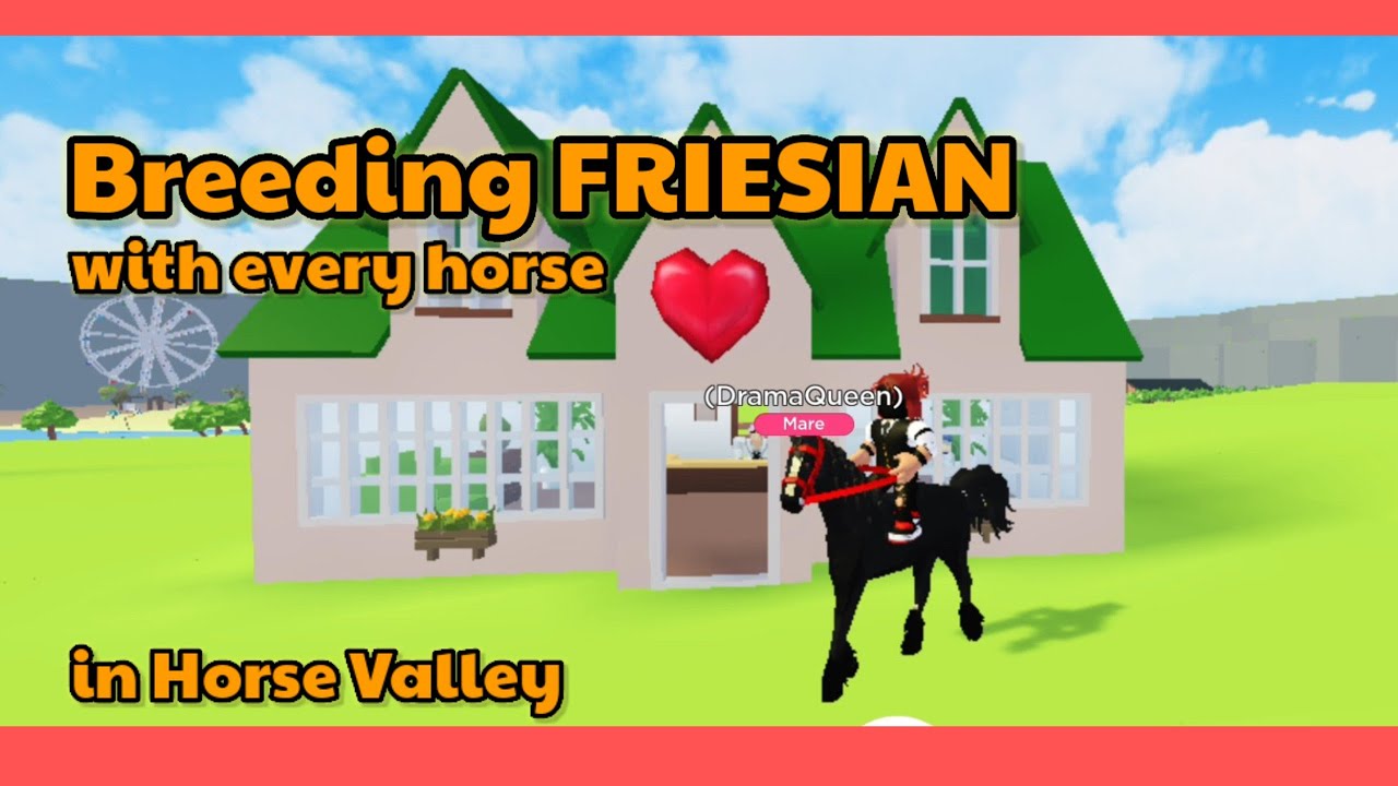 I bred Friesian with every horse in Horse Valley #roblox  #horsevalley #horsegames