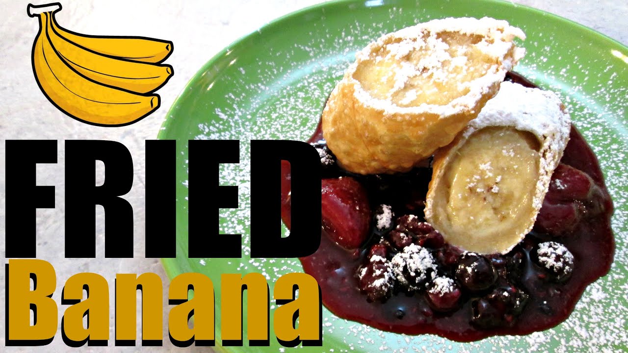Fried Bananas - Egg Roll Style with Berry Topping  - PoorMansGourmet