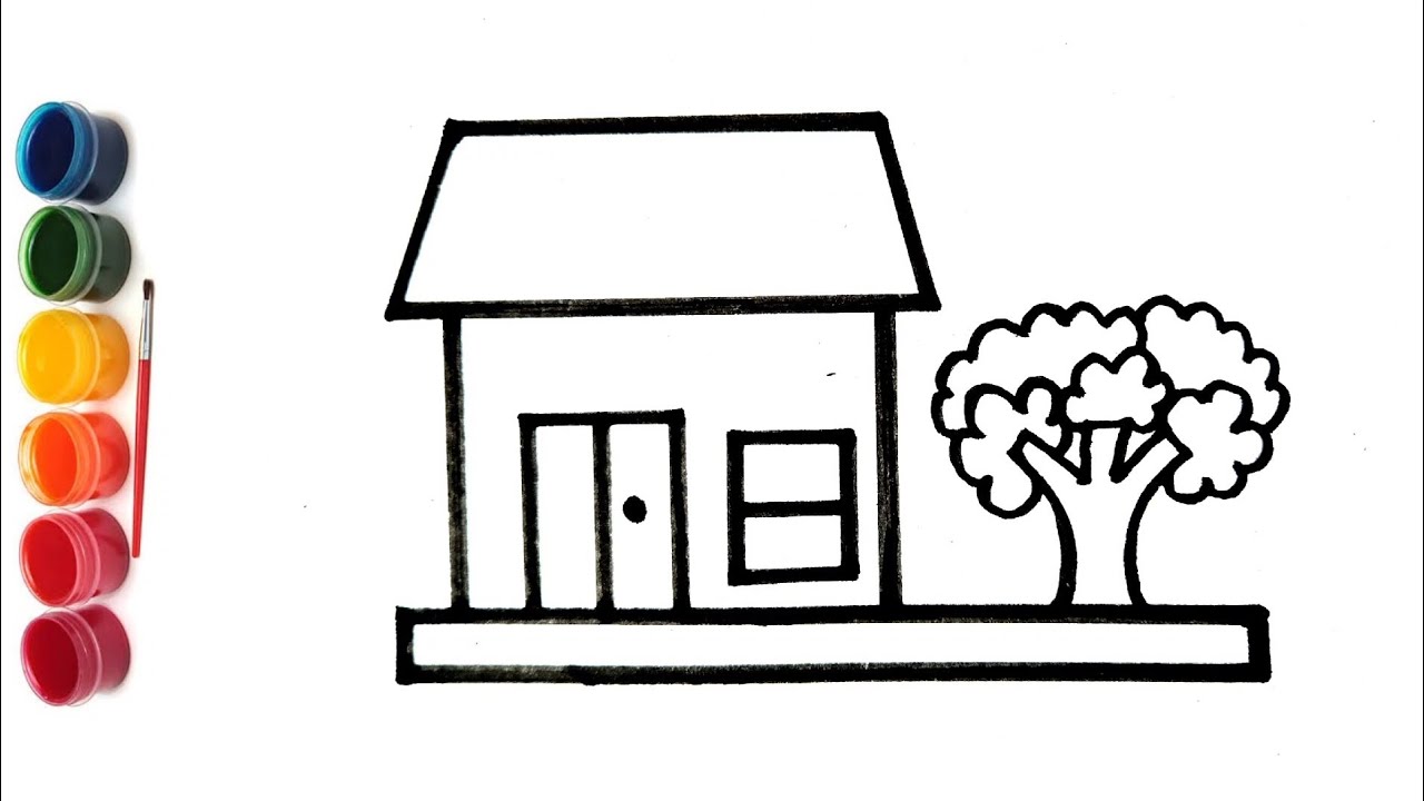 How to draw a house drawing house painting house drawing