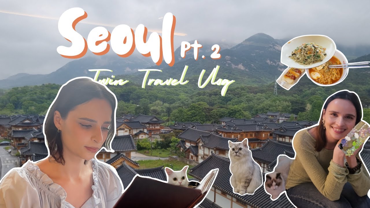 Twins Explore Seoul Pt. 2: Cutest Cat Café, PC Bang and best Hanok Village | Twin Korea Vlog Pt. 4