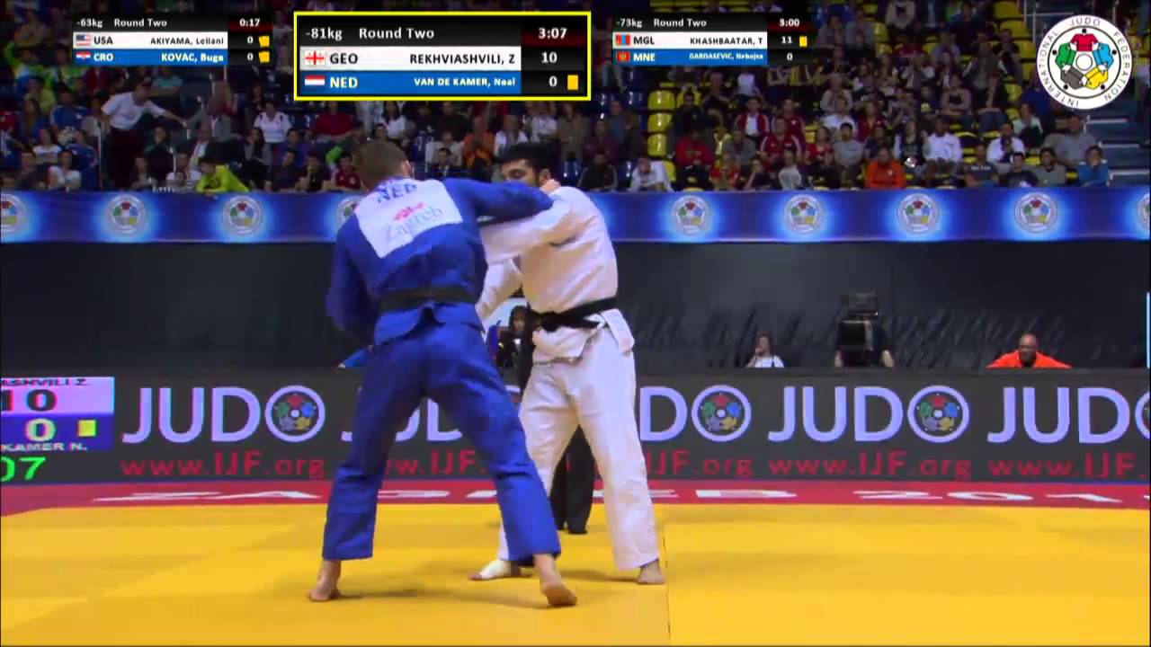Zebeda Rekhviashvili (GEO) vs. Neal Van de Kamer (NED) -81kg IJF Grand Prix Zagreb 2015
